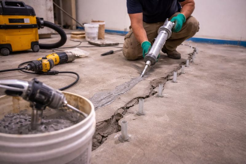 Cracked Basement Floor Repair in Ringgold, GA