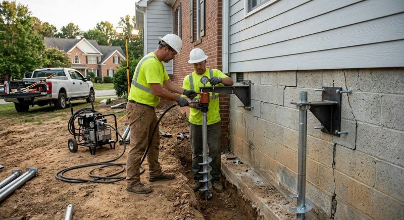 Helical Piers Installation in Ringgold, GA